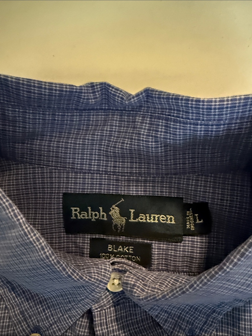 Ralph Lauren Men’s Blue Micro-Check Button-Down Shirt - Picture 2 of 2